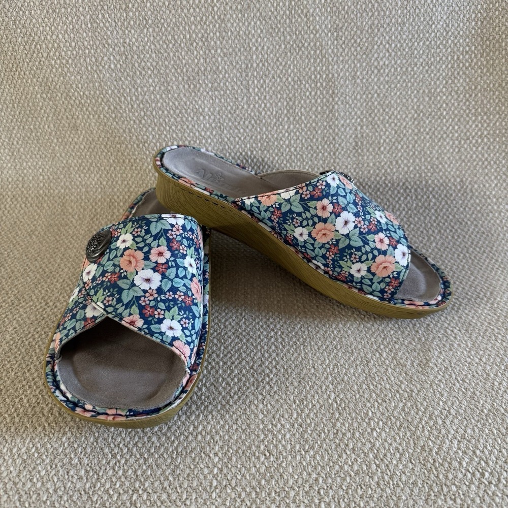 Alegria PG Lite Kylee Leather Floral Slides‎ Shoe Sandals 38/8-8.5